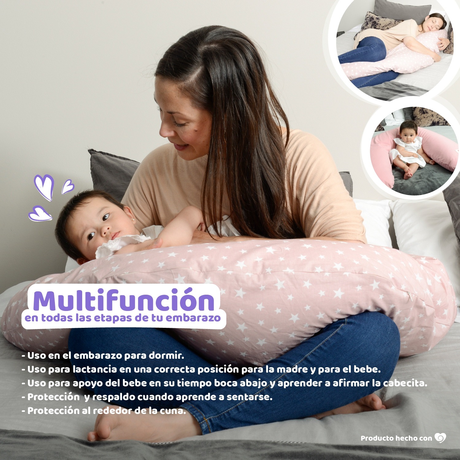 Cojín Maternal Multifuncional de Microperlas Verde